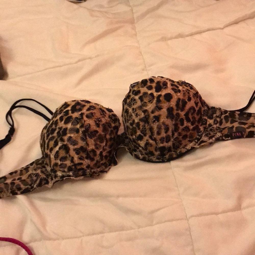 PINK cheetah bra 34b